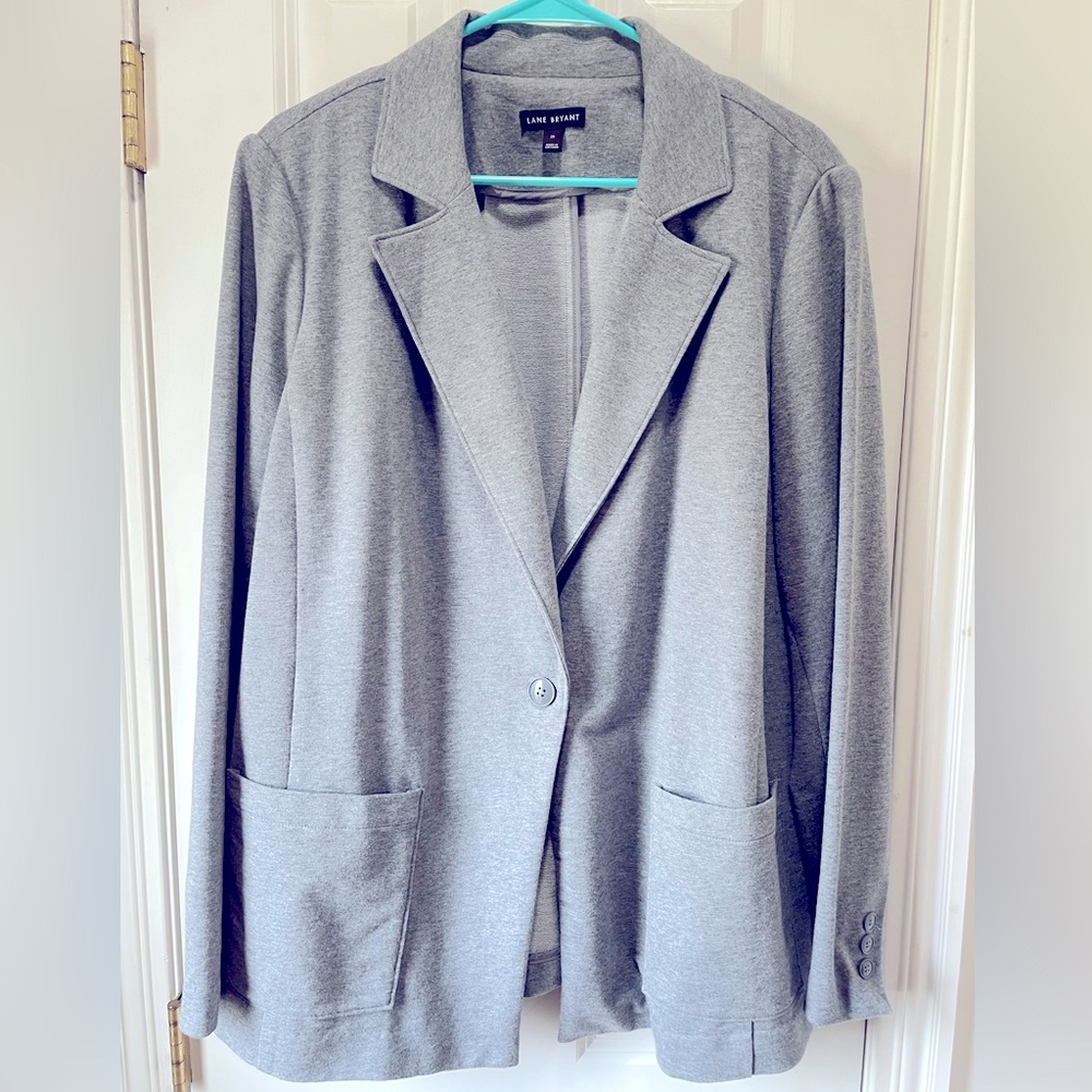 Lane Bryant grey knit blazer size 20